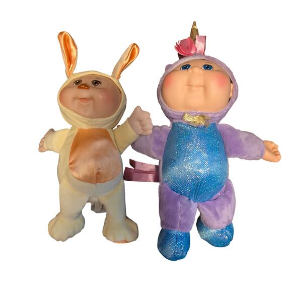 Cabbage Patch Kids cuties fantasy friends dolls 2 unicorn and rabbit - Picture 1 of 6